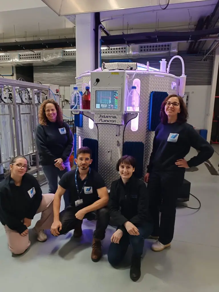 ANFACO team with algae bioreactor